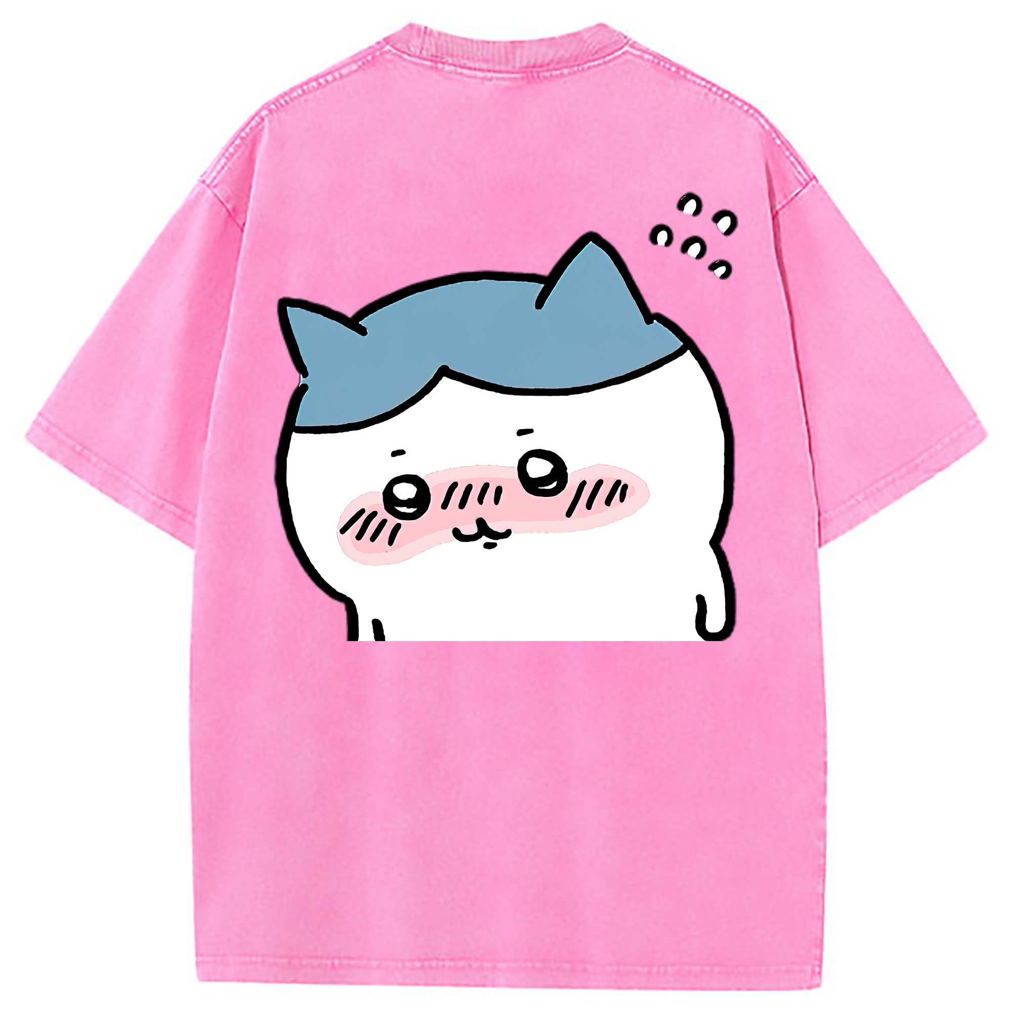 （画像用） ちいかわ ハチワレ Chii-kawa hachiware 綿100% ヴィンテージ風 半袖Tシャツ（背面プリント）